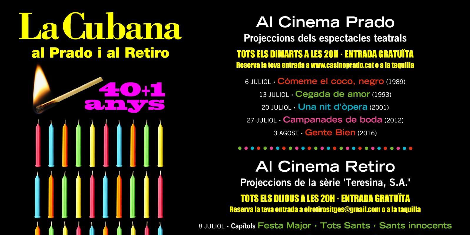 Projecció dels espectacles de La Cubana al Casino Prado
